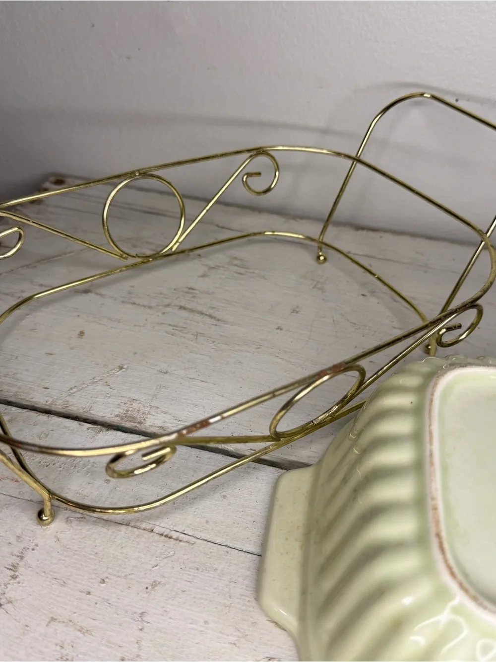 VTG Pfaltzgraff FTDA 1983 Pale Green 32 Oz. Casserole Dish W/ Wire Rack Holder